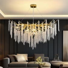 Image of Modern Crystal Pendant Light, Luxury K9 Crystal Pendant LED Crystal Chandelier