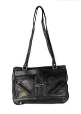 Image of Grace Leather Handbag Brown/Black #PL05042 - NEW