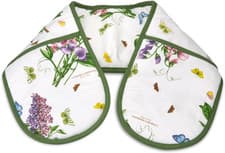 Image of X Botanic Garden Double Oven Glove - Cotton Kitchen Gloves, Comfortable, Blue &