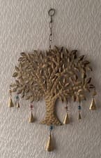 Image of Hanging Tree Of Life Wind Chime With Colourful Beads And 7 Bell Chimes