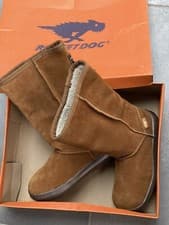 Image of Rocket Dog Sugardaddy chestnut tan Womens Ladies suede pull on Mid Calf boot NEW