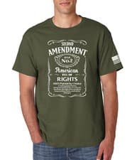 Image of 2ND AMENDMENT Whiskey T-Shirt Pro Guns Rights USA NRA Firearms S-6XL Tee