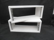 Image of 2 X 4u UNIT 19" INCH MONITOR SPEAKER STAND RACK CABINET IN WHITE PRIMER