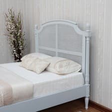 Image of SALE! Clarissa Rattan Bed Frame Light Grey Painted Finish Low footboard B077LG
