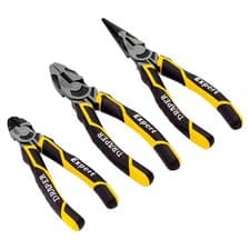 Image of Draper Expert 3pc Pliers Set Carbon Steel Combination Side Cutters Long Nose