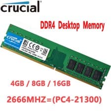 Image of Crucial DDR4 4GB 8GB 16GB 2666 Mhz PC4-21300 288pins Desktop Memory Dimm Ram