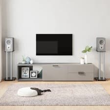 Image of Speaker Stands 2pcs Black & Silver Tempered Glass 3 Pillars Design vidaXL