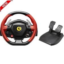 Image of Thrustmaster Ferrari 458 Spider Steering Wheel with Foot Pedals - Red/Black New