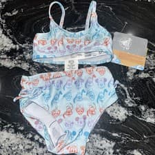 Image of Baby Blue Mickey and Minnie Mouse Tropical 2 Pie Swimsuit for GIRLS size US/AU 3