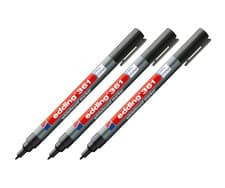 Image of 3 X EDDING 361 BLACKWhiteboard Marker 1mm Fine TipDry Wipe School Office