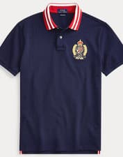 Image of Polo Ralph Lauren men's Custom Slim Fit Crest Mesh Polo Shirt - size XXL - Navy