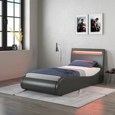 Image of ORION LED LIGHTS BED FRAME - BLACK / WHITE - SINGLE / SMALL DOUBLE / DOUBLE