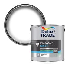 Image of Durable Emulsion Paint - Dulux Trade Diamond Matt Pure Brilliant White 2.5L