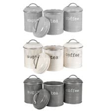 Image of Kitchen Canisters Tea Coffee Sugar Jars Canisters Set of 3 with Airtight Lids