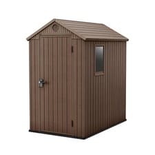 Image of Keter Darwin NEW 6 x 4ft Apex Garden Patio Shed Bin Floor Window BASE INCLUDED