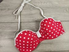 Image of NEW Boux Avenue Red Mix America Bandeau Spot Bow Bikini Top Swim Bra ALL SIZES