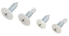 Image of White Top Screws Heads - Phillips Head Pozi Drive - Choose Size & Qty