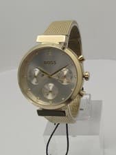 Image of HUGO BOSS WOMENS FLAWLESS WATCH HB1502552 GOLD - WARRANTY - RRP 299.00