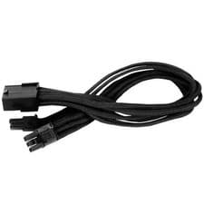 Image of 25cm Silverstone PP07-PCIB 8-pin to PCIE 8-pin (6+2) Power Extension Cable, Male