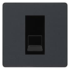 Image of BG Evolve Matt Grey Single RJ11 Telephone Socket PCDMGRJ111 - Black Insert