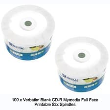 Image of Verbatim Mymedia CD-R Full INKJET Printable 52x CD Blank Disc 700MB 80min LOT