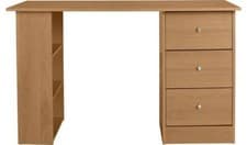Image of Home Malibu 3 Drawer Office Desk Oak Effect | Home Office Study Writing Table