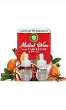 Image of 2x19ml Air Wick Mulled Wine Electrical Plug In Air Freshener Last Up To 200 Days