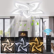 Image of 6 Speed Large LED Ceiling Fan with Lighting LED Light Adjustable Wind + Nkmbjrjv
