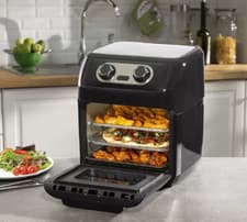 Image of Daewoo Manual Air Fryer Rotisserie 12 Litres Bake Dehydrate Roast Oven Black