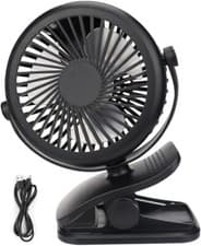 Image of USB Mini Fan Portable 360° Travel Rechargeable Clip On Desk Fan Pram Cot Car UK