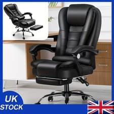 Image of Heavy-Duty Executive High-Back Office Chair with Adjustable Footrest -