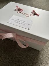 Image of Personalised Memory Box New Baby Keepsake Box pink blue boy girl Baby Shower **