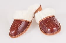 Image of Women Ladies Slippers Sheepskin Wool Brown Real Leather Size 3 4 5 6 7 8