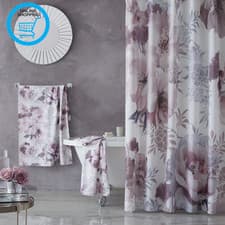Image of Dramatic Floral Shower Curtain Blush Pink