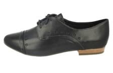 Image of New CLARKS UK Size 3 Henderson Lady Black Leather Shoes (35.5 EU) School Flat