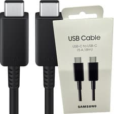 Image of Genuine Samsung USB C To USB-C 45W / 65W / 100W Charge Cable WIRE 1.8m 5A BLACK