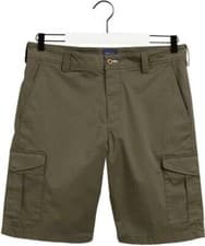 Image of Gant Mens Relaxed Twill Cargo Utility Shorts Dark Leaf