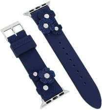 Image of COACH 14700055,Apple watch,Women,Raubbar band strap,38mm 40mm,Navy blue,flower