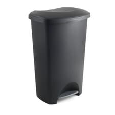 Image of Addis Plastic Family Kitchen Bin Black With Silver Pedal 517262ebay