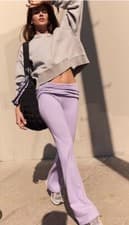 Image of Free People Aced It Fold Over Leggings In Summer Lilac XS