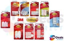 Image of 3M COMMAND Strips Large, Medium, Small For Damage Free Picture / Poster Hanging
