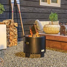 Image of Smokeless Fire Pit with Poker Portable Wood Burning Firepit, Metal