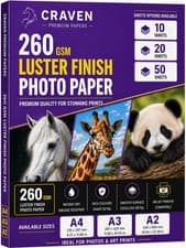 Image of 260gsm Luster Photo Paper A4 A3 A2 Inkjet Printer Sheets Premium Quality