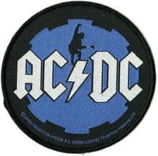 Image of AC/DC angus cog 2008 WOVEN SEW ON PATCH official - no longer made CIRCULAR