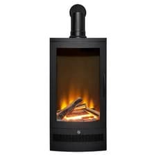 Image of Acantha Horizon Electric Stove with Angled Stove Pipe in Black