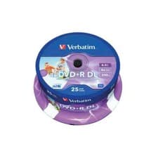 Image of Verbatim DVD+R DL 8x 8.5GB No ID Wide Printable Spindle (Pack of 25) 43667
