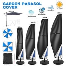 Image of Waterproof Parasol Cover with Zip Outdoor Garden Patio Umbrella Cover Shield