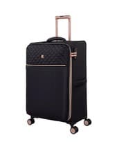 Image of it Luggage Divinity Black Medium 71cm Expandable Suitcase 8 Wheel 2.6kg TSA Lock