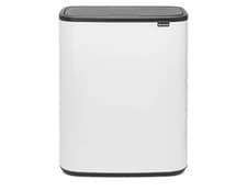 Image of Brabantia Bo Touch Bin 2 X 30L Inner Bucket White Large Waste Kitchen Bin