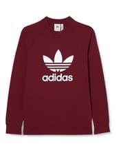 Image of Adidas Men's Unisex Sweatshirt Pullover Long Sleeve Trefoil Crew, Red, M
